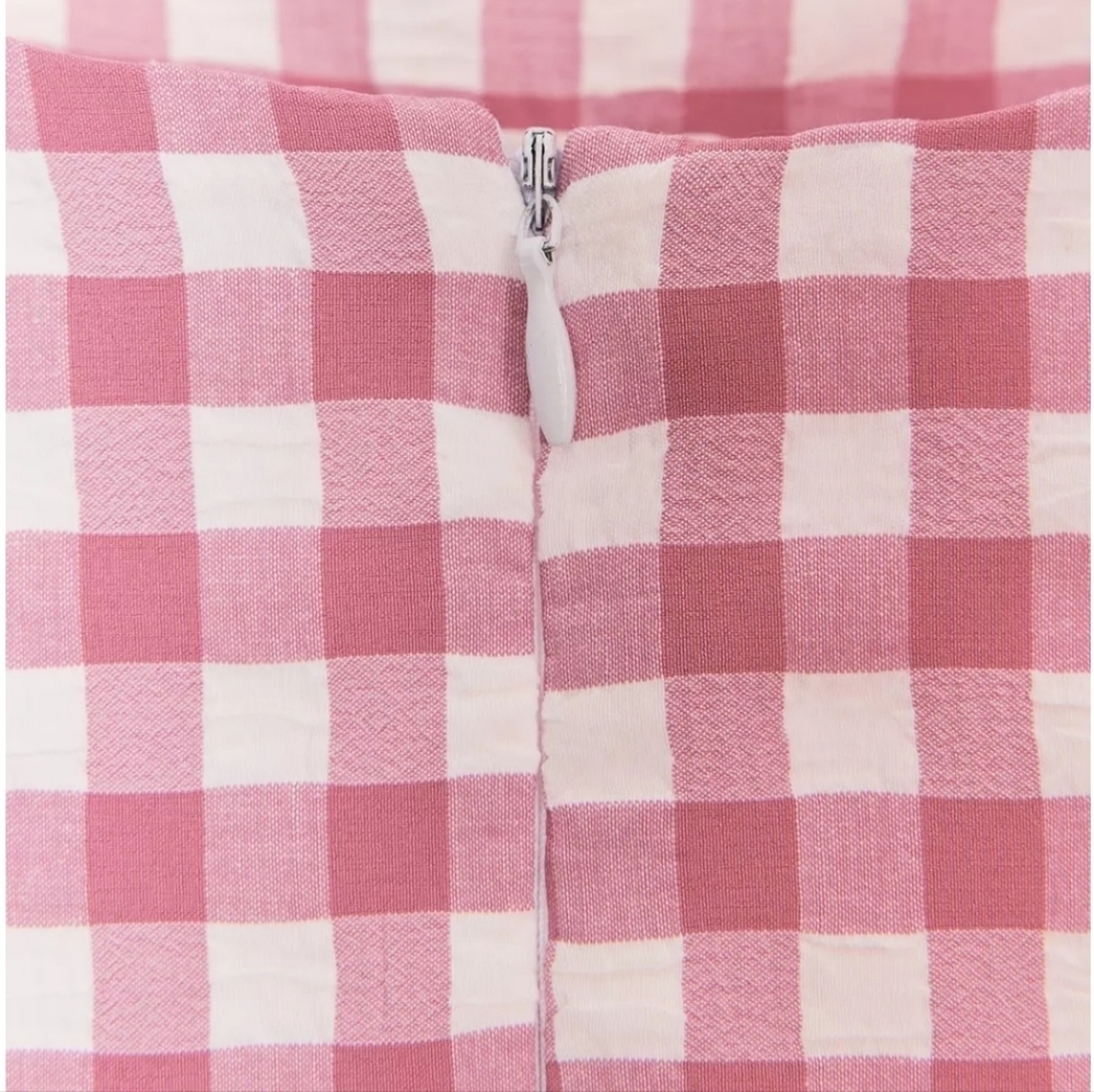 Zara Pink Plaid Mini Dress Sz L - Picture 4 of 16